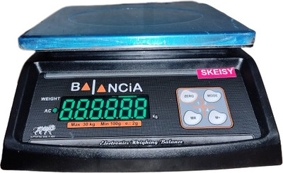 Skeisy NEW BLACK BALANCIA STEEL DOUBLE DISPLAY WEIGHING MACHINE POWER UP 30KGX1GM Weighing Scale(Black, STEEL)
