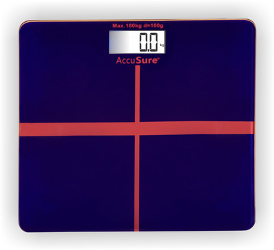 AccuSure Digital Weighing Scale with LCD Panel & 6mm Thick Tempered Glass,B-18 Weighing Scale(Blue)
