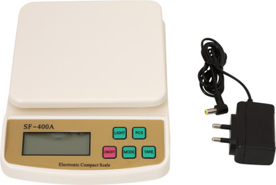 TEFCO SF400A Digital 10 Kg Weight Scale LCD Kitchen Weight Scale (Adaptor Included) Weighing Scale(White)