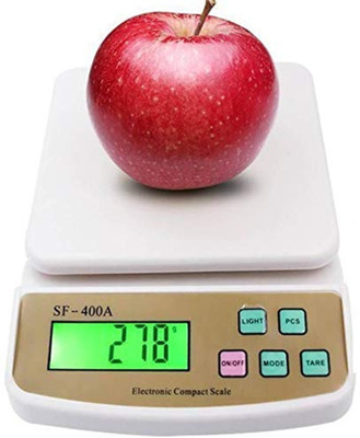 Bravity Electronic Digital 0.1 Gram-10 Kg Weight Scale Lcd Kitchen Weight Scale Machine Weighing Scale(White)