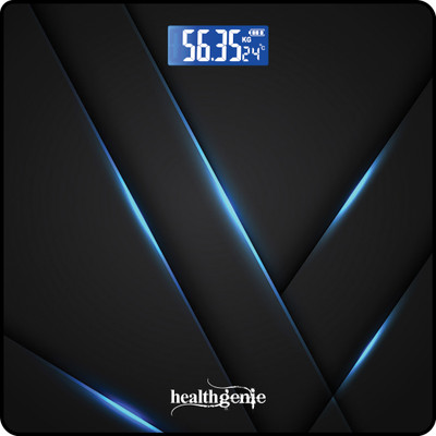 Healthgenie Digital Weight Machine Thick Tempered Glass LCD Display 2+1 Yr extended Warranty Weighing Scale(Sharp Blue)
