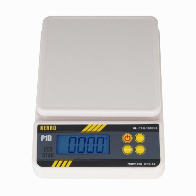 KERRO Digital Weighing Balance Scale P1D/BL-20001 | 2 kg x 0.1g Large Weighing Pan Weighing Scale(White)