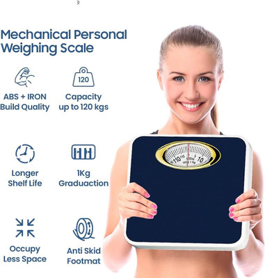 Ashni Personal For Human Body, without Battery oprate Analog upto 120 kgs capacity Weighing Scale(Purple)
