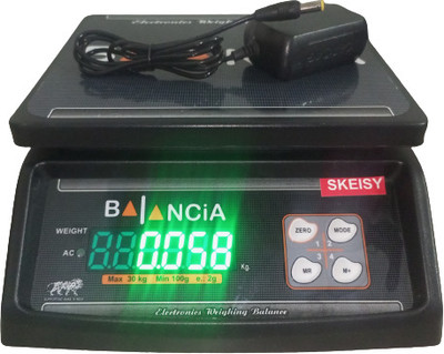 Skeisy BLACK KATA DOUBLE DISPLAY WEIGHING MACHNE AND POWER UP 30KGX1GM AND CHARGING Weighing Scale(Black)