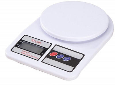 King Star SF-400 Round Digital Kitchen Scale 10kg Capacity Cooking Store Weighing Machine Weighing Scale(White)