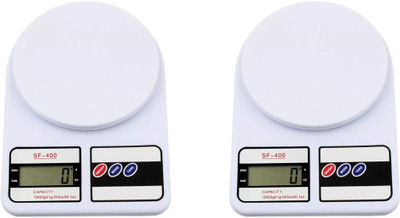 KASHPLOZE Mini Electronic Digital Kitchen Scale Portable LCD Food Weight Machine Pack of 2 Weighing Scale(White)