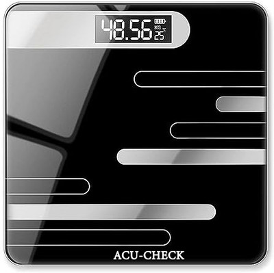 ACU-CHECK Digital Weight Machine For Body Weight Precision LCD Display & 180 kg Capacity Weighing Scale(Black)
