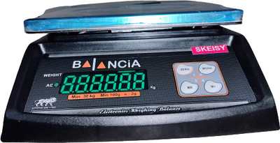 Skeisy BLACK BALANCIA STEEL DOUBLE DISPLAY WEIGHING MACHINE POWER UP 30KGX1GM Weighing Scale(Black, STEEL)