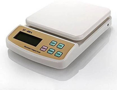 curve creation Digital 10kg x 1g Kitchen Scale Balance Multi-purpose weight measuring machine Weighing Scale(White)
