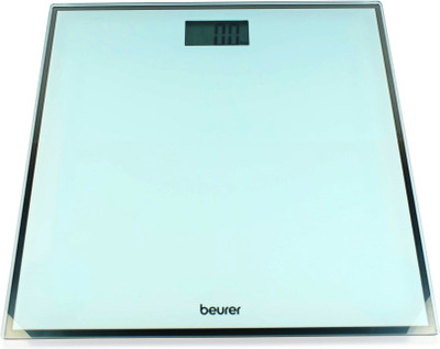 Dishan 150Kg Weight Capacity LCD Display Stylish and compact Glass Bathroom Weighing Scale(White)