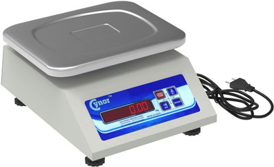 MCP Cynor SS 30kg x 1g Accuracy, Chargeable Front & Back Display for Shops kitchen Weighing Scale(White)