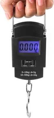 GLOWISH HOUSEHOLD DAILY MULTI USE DIGITAL DISPLAY 50 KG CAPACITY HOOK SCALE Weighing Scale(Black)