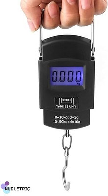 NUCLETRIC 50kg Portable Hanging Luggage Weighing scale for Weighing Household Item PS-5 Weighing Scale(Black)
