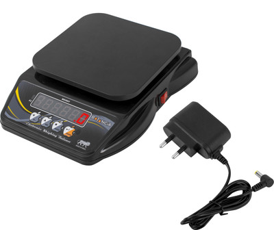 NIVAYO Balancia 10Kg Rechargeable Ultra-Slim Weight Machine - for Home & Kitchen, Shop Weighing Scale(Black)