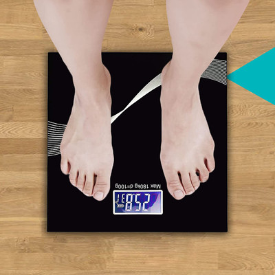 ACU-CHECK Weight Machine, Digital Body Bathroom Scale with Step-On Technology LCD Display Weighing Scale(Black)