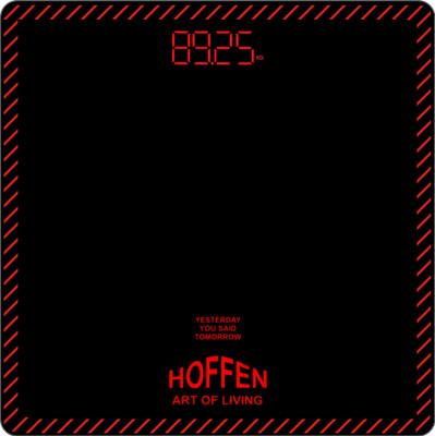 HOFFEN Digital Red LED Personal Weight Machine for Body Weighing Scale(Black)