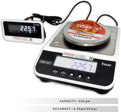 Essae Costco JX 6205 With Extra Display Cap : 620g Accu : 05mg Weighing Scale(White)