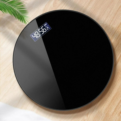 Dr care USB Bathroom Black Round Personal Built in Battey Round Nightvision Rechargeable Weighing Scale(Black)