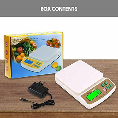 UNIBOX MCP Compact Scale with Tare Function SF 400A with Adaptor 10 kg Digital Multi-Purpose Kitchen Weighing Scale Weighing Scale(White)