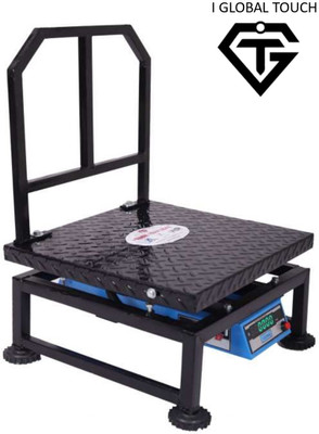 I GLOBAL TOUCH 150KG Capacity 5 gm Accuracy MS 16x16 Inc.PAN Scale Machine Double Size Display Weighing Scale(Black)