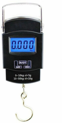 GLOWISH DIGITAL DISPLAY AAA BATTERY HOOK PORTABLE SCALE Weighing Scale(Black)