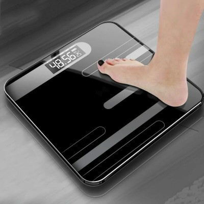 Dr care 180kg Digital Body Weighing Scale Glass LCD Display Personal Black Bathroom Weighing Scale(Black)