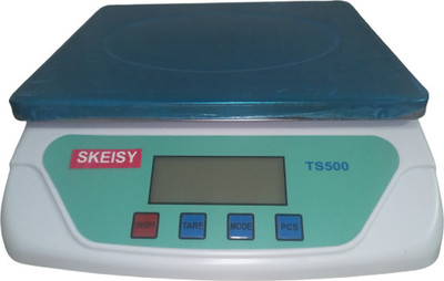 Skeisy TS-500 WITH STEEL PLATE POWER UP 30KGX1GM AND WITH CHARGING ADAPTOR Weighing Scale(White)