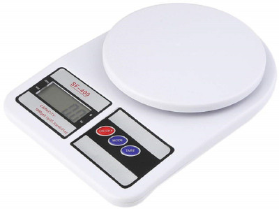Wishbone SF-400 Weighing Scale Multipurpose Portable Electronic Digital Kitchen Weight Machine with Backlight Display (10 Kg Capacity) Weighing Scale(White)