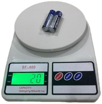 TYSMNT Electronic Weight Scale With Digital LCD Display Weighting Scale 10kg Weighing Scale(White)