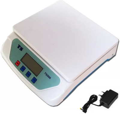 Kelo TS500 30kg Digital Weighing Scale with Adaptor for Offices and Domestic Purposes Weighing Scale(White)