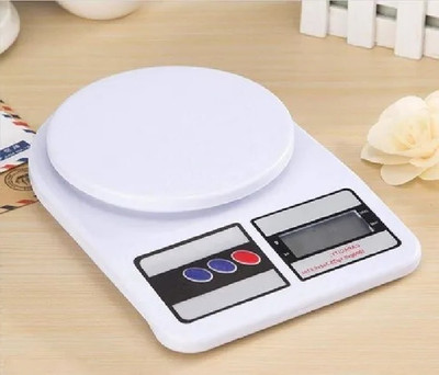 RECTITUDE Electronic Digital Plastic SF408 Kitchen Weighing Scale 10 kg Weight Measure for Weighing Scale(White)