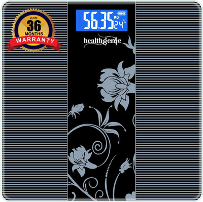 Healthgenie Thick Tempered Glass LCD Display Digital Weight Machine With 2 Years Warranty Weighing Scale(HD-93)