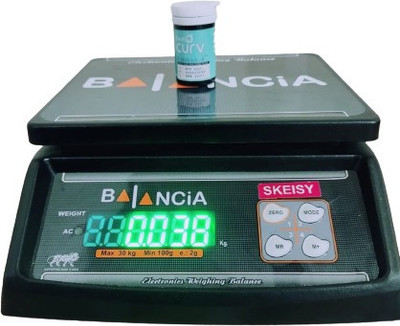Skeisy Balancia 30kg Double DisplayPower Adapter & 4V Re-Chargeable Battery Weighing Scale(Black)