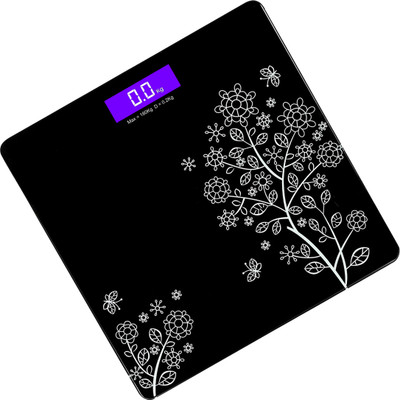 QGS Personal Digital Body Scale Bathroom Weighing Machine LCD Display 180kg Capacity Weighing Scale(Black)