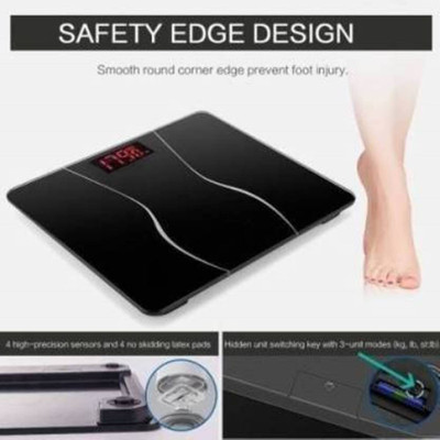 TodayAndCo National Corp Personal Red Led Human Body Weight Machine Digital Toughened Glass Weighing Scale(Black)