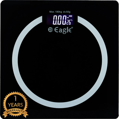 EAGLE Electronic Weighing Scale | 5mm Tempered Glass | EEP1007B Series Weighing Scale(Black)