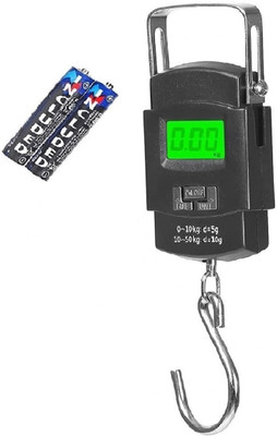 Siya Shine Hanging Scale LCD Screen 50kg weight capacity Luggage/Fishing Weighing Hook Type Weighing Scale(Black)