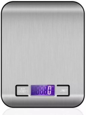 Qozent 10 Kg Digital Kitchen Weighing Scale for Home Weighing Scale(Silver)