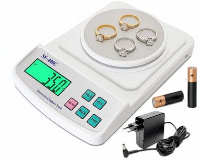 VBR's Group Precision 500gm Jewellery Scale with PCS Feature for Measuring Gold and Diamonds Weighing Scale(White)