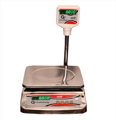 GRAMTECHNOLOGY GT Scale Capacity 50kg Steel Pole Weight Machine for Shop Table Top Digital Weighing Scale(Silver pole)