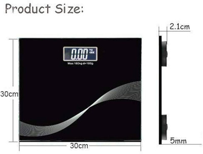 ABHIGAMYAH GlassLCD Display Weighing Scales for Body WeightFlower Weighing Scale(Black)