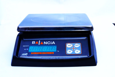 Tenant NEW BALANCIA WITH STEEL PLATE UP TO 30KG/1GM AND RECHARGBALE BATTERY Weighing Scale(Black, STEEL)