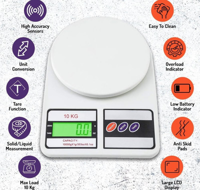 MASHREQ Digital Kitchen Weighing Scale(White)