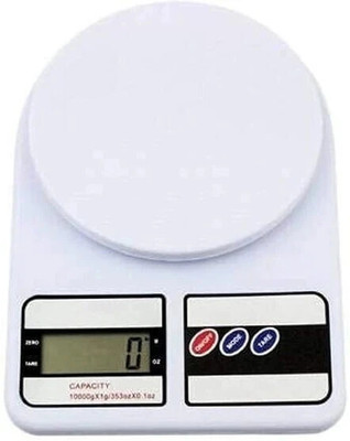 JivaCart Digital Kitchen Scale for Cooking & Fitness | Includes Batteries | 10kg x 1g Weighing Scale(White)