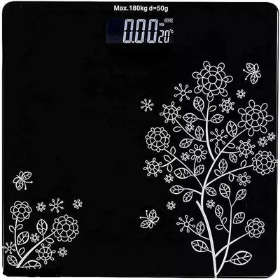 TodayAndCo Design Flower Thick Tempered Glass Lcd Display Digital Weighing Machine Weighing Scale(Black, White)