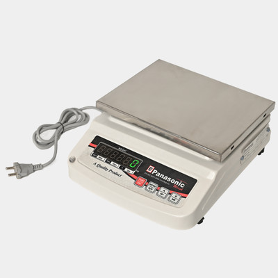 Panasonic PWS-401,40Kg ACCURACY:1G Stainless Steel Square Platter,with EcoSense Technology Weighing Scale(White)