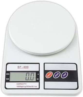 SIDGO Kitchen,Table top weight machine, Electronic Digital 1Gram-10 Kg Weight Scale 19 Weighing Scale(White)