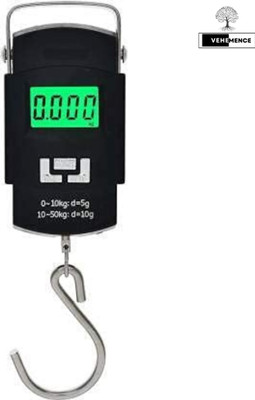 Vehemence Electronic Portable Hook Type Digital LED Screen Weighing Scale, 50 kg(Black) Weighing Scale(Black)