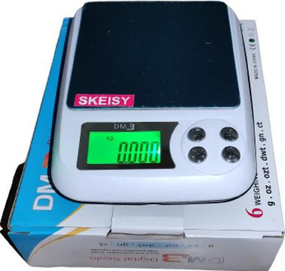Skeisy SK DM-3 600gx 0.01g Digital Weighing Scale KATA and Kitchen Weighing Scale(White, Black)