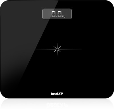 beatXP Actifit Flare Weight Machine with 5mm Thick Tempered Glass for Human Body Weighing Scale(Black)